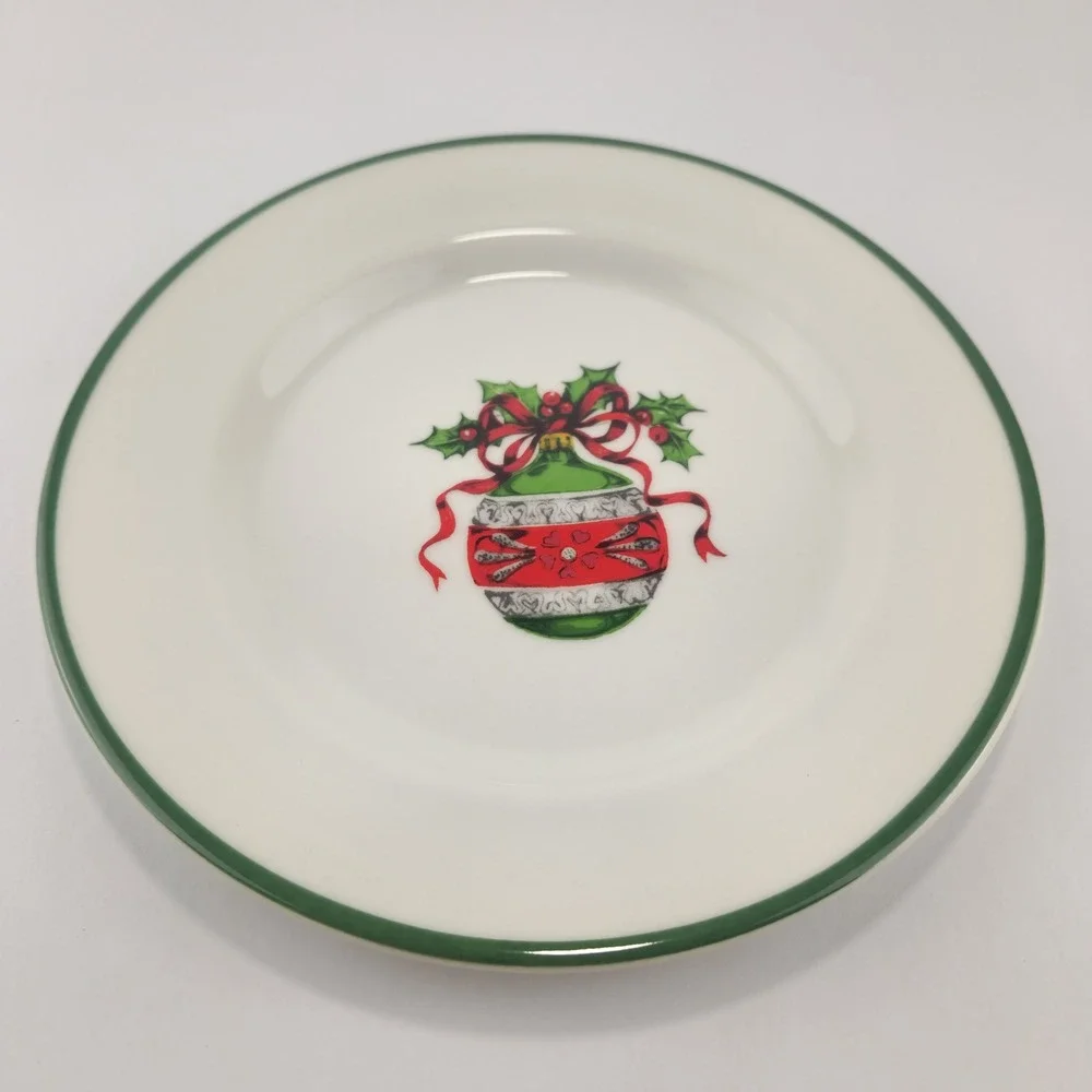 Christopher Radko Holiday Celebrations Salad Plates Set of 4 NIB Christmas